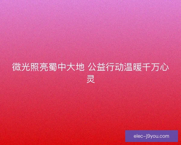 微光照亮蜀中大地 公益行动温暖千万心灵