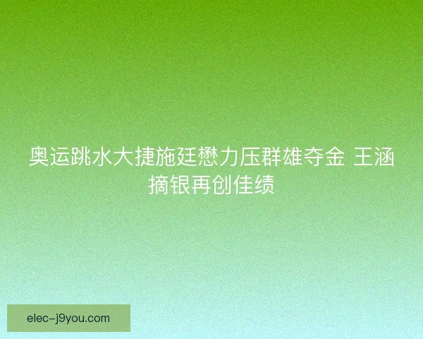 奥运跳水大捷施廷懋力压群雄夺金 王涵摘银再创佳绩